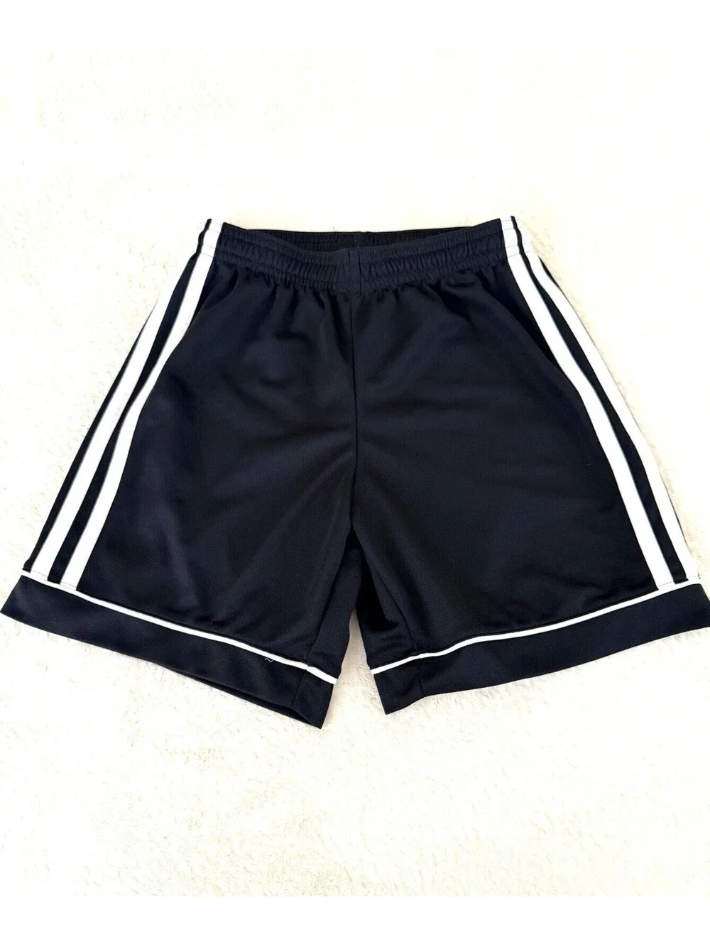 Adidas Youth Black Athletic Shorts Boys Girls Size S 140 Climalite Soccer